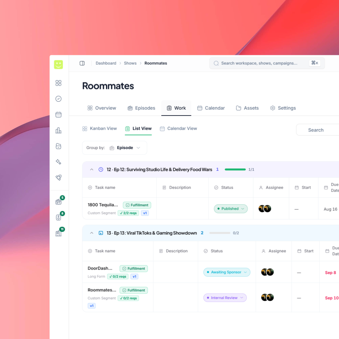 Sponsor Portal Dashboard